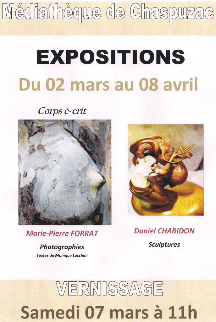 affiche exposition photos et sculptures